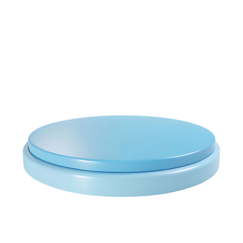 Minimalist Blue Round Podium for Product Display on transparent Background png