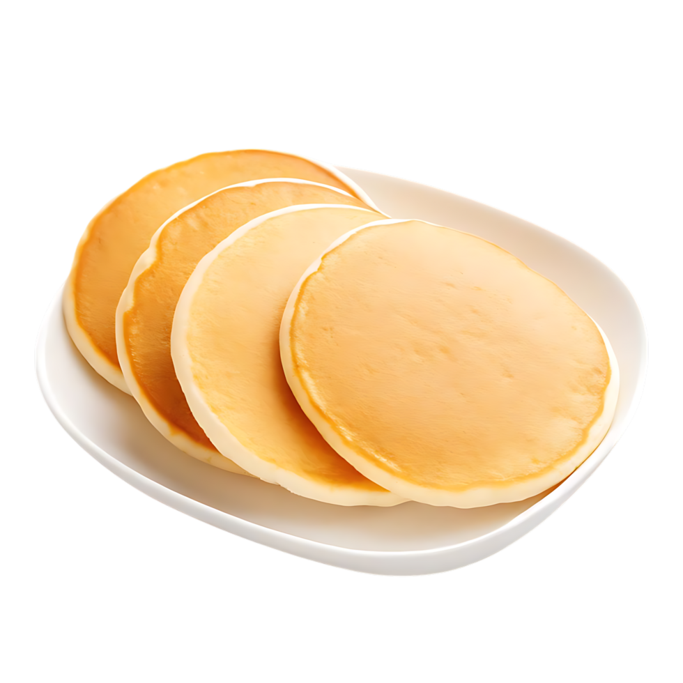 Stack of Golden Pancakes on Ceramic Plate png