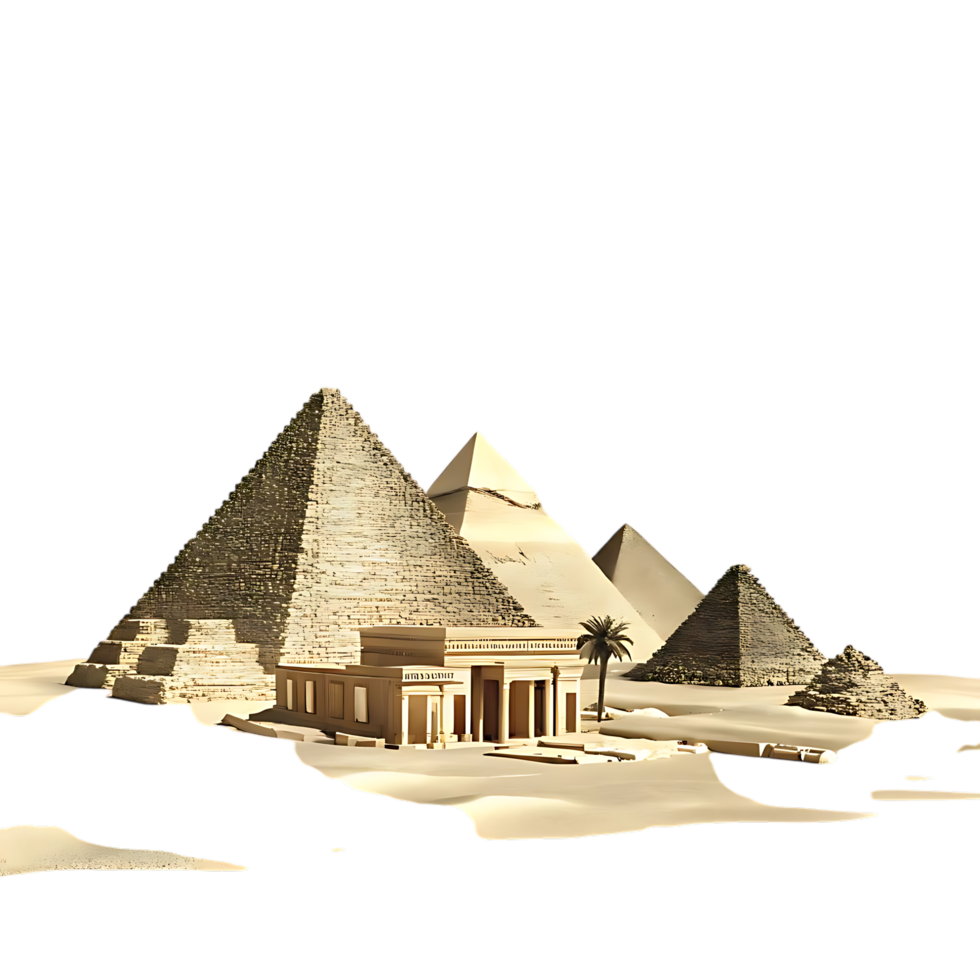 Ancient Temples and Pyramids in Desert png