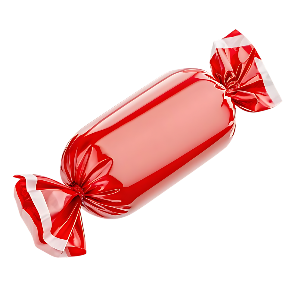 Striped Red and White Candy Wrapper Design png