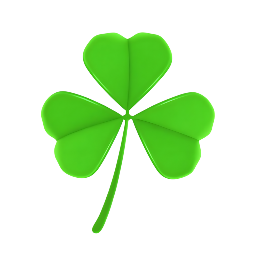 Green Shamrock Leaf Isolated on transparent Background png