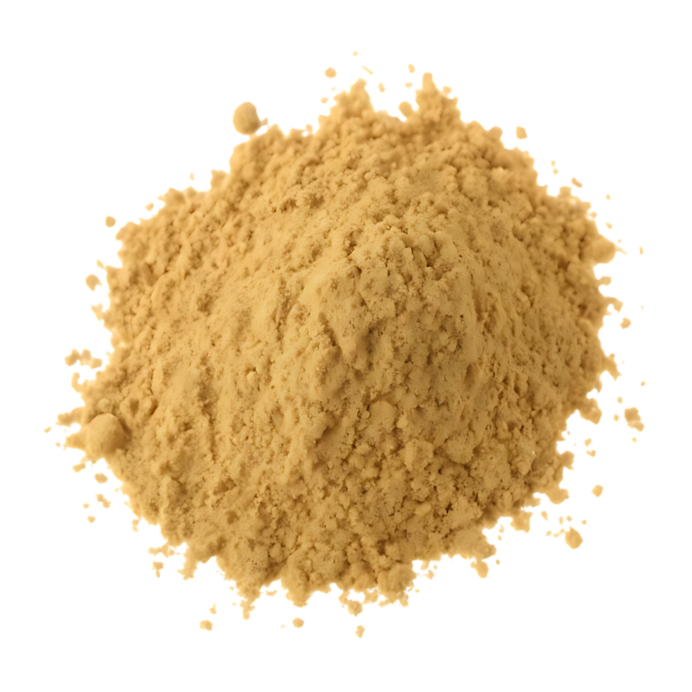 Heap of Mustard Spice Powder Isolated on transparent Background png