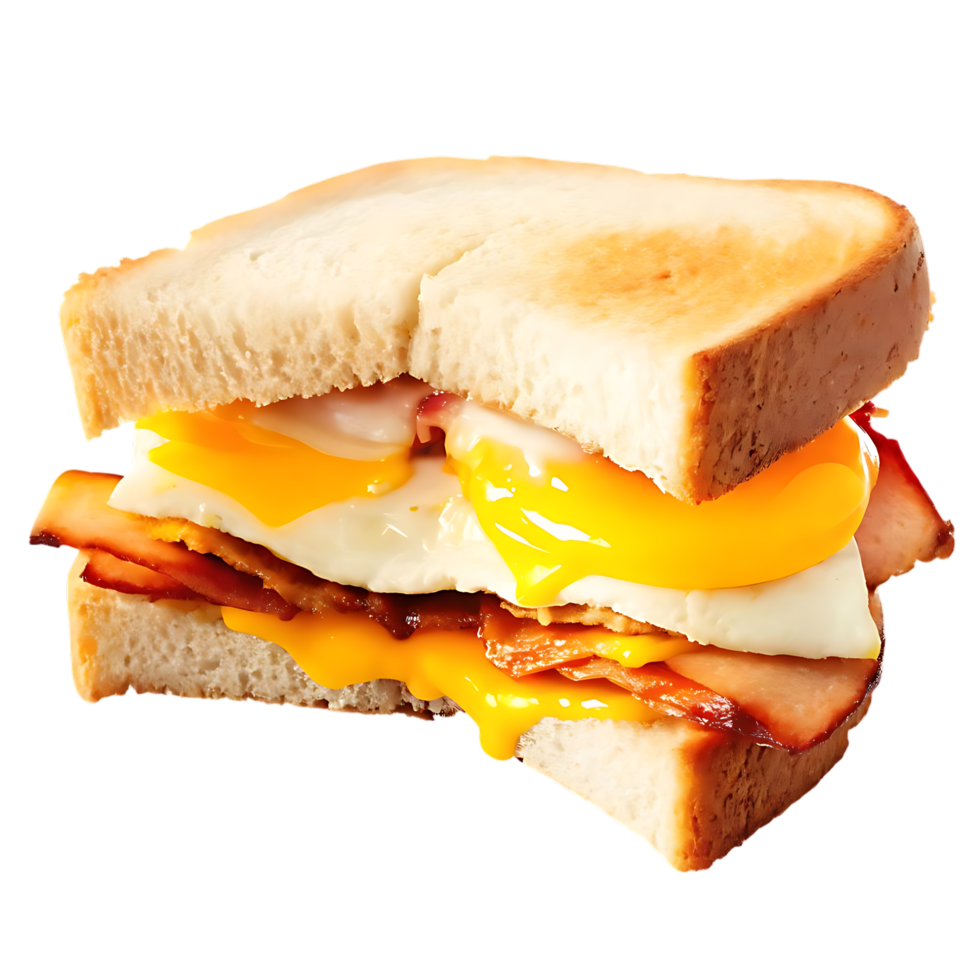 Bacon and Egg Breakfast Sandwich on Toasted Bread png