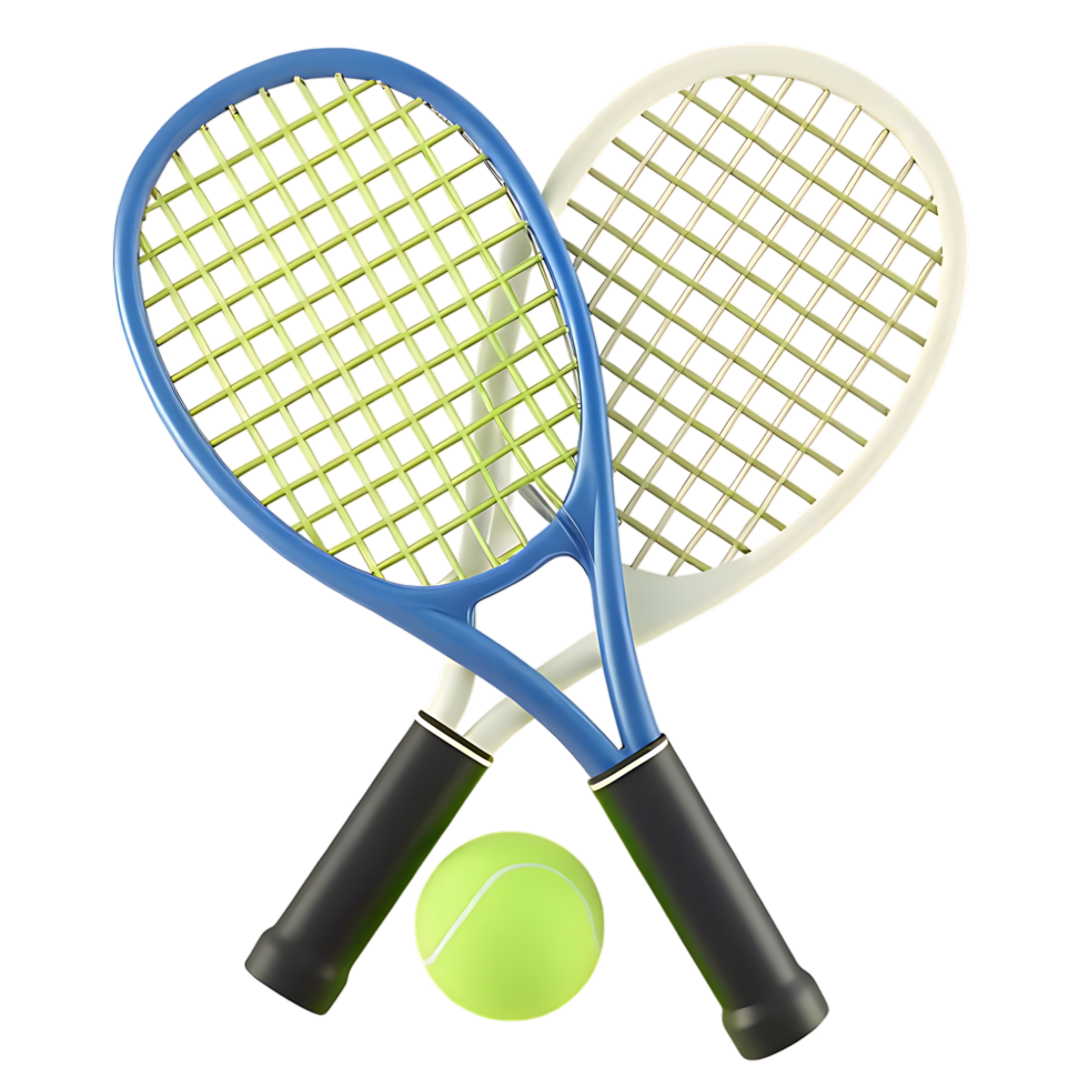 Two Tennis Rackets Crossed with Ball in Center png