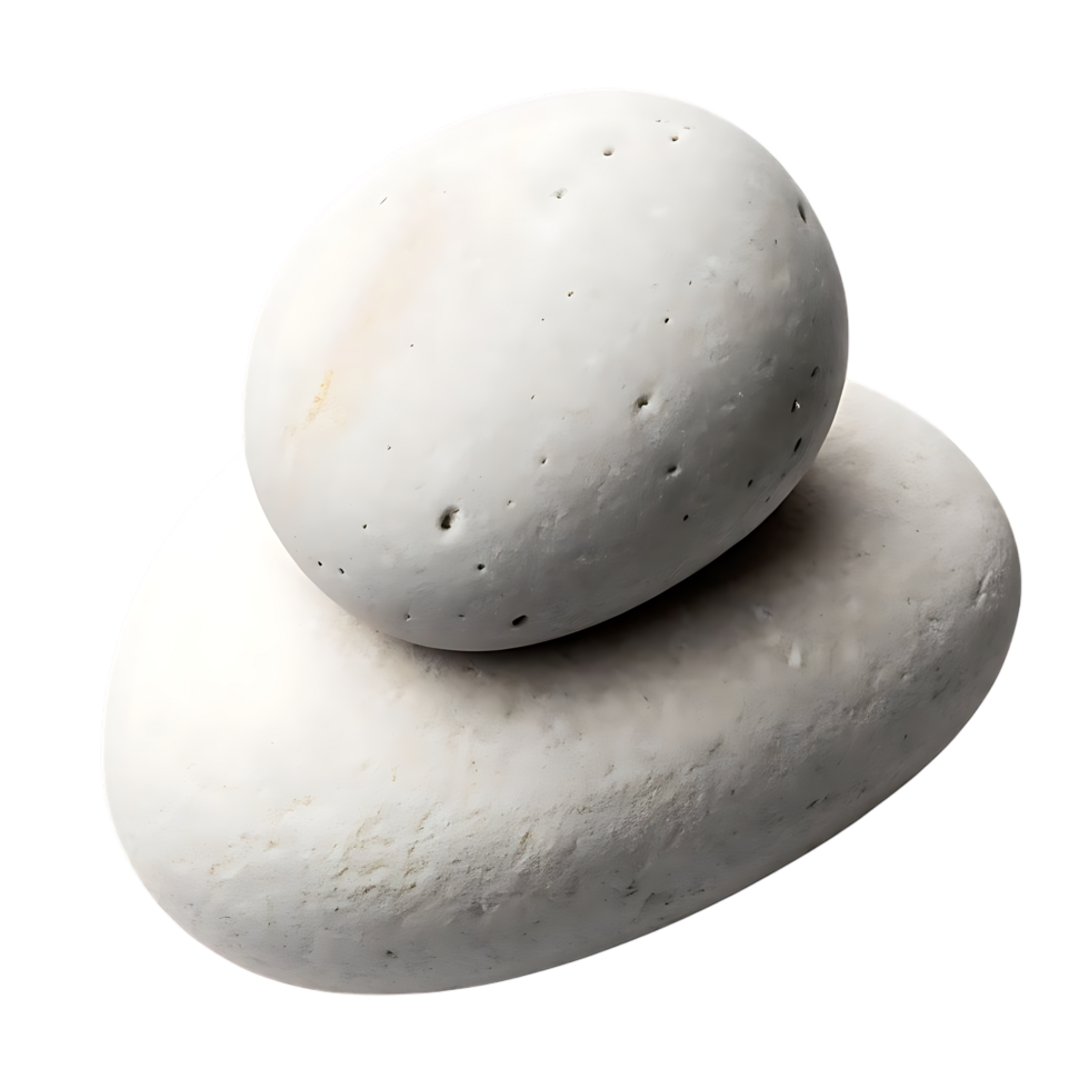 Two Stacked White Stones on transparent Background png