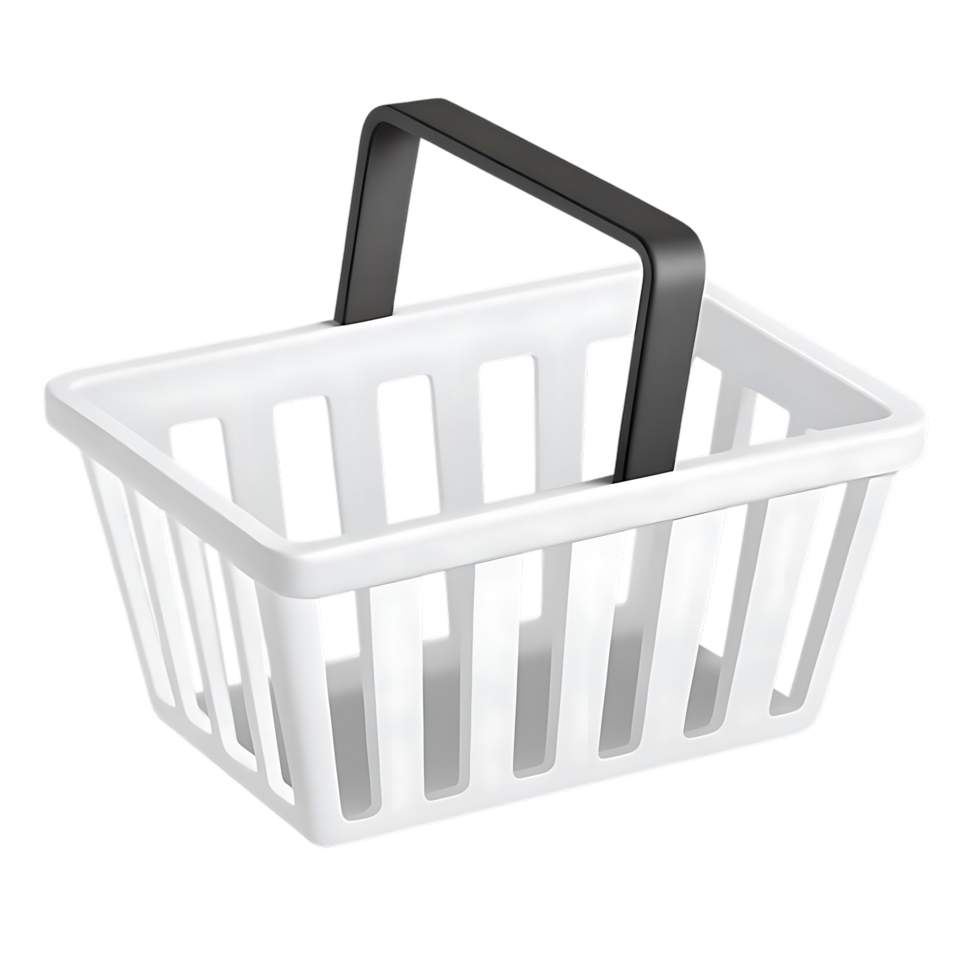 Plastic Shopping Basket with transparent Handle png