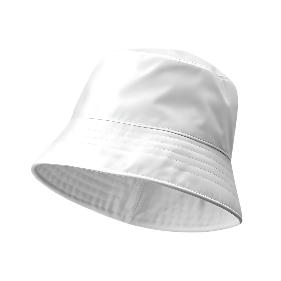 Blank White Bucket Hat Mockup on transparent png