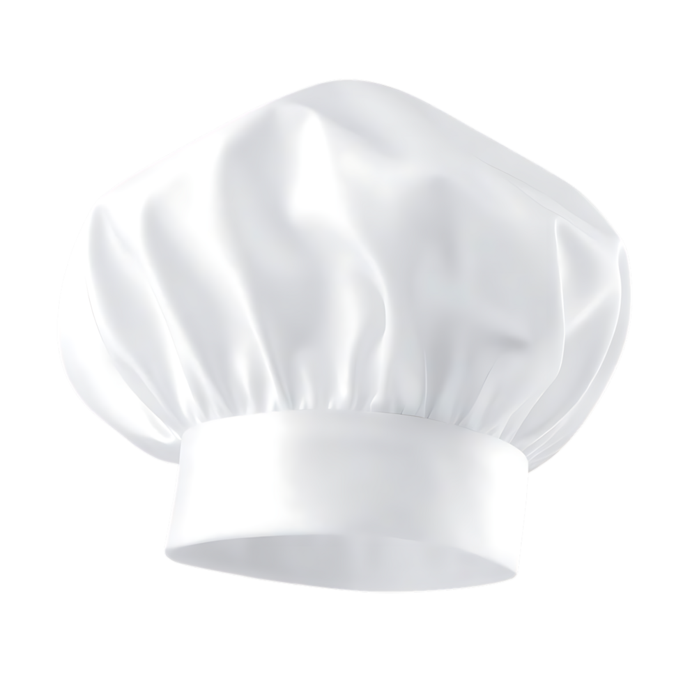 White Chef Hat Displayed on transparent Background png