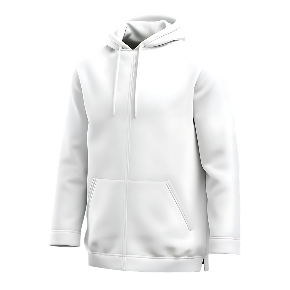 White Zip Up Hoodie Template Mockup Front and Back png