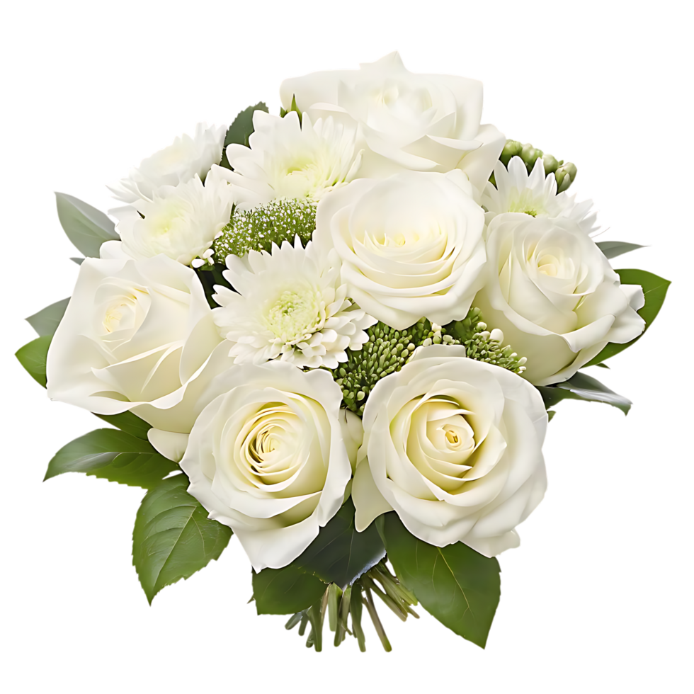 White Roses and Chrysanthemums Floral Arrangement png