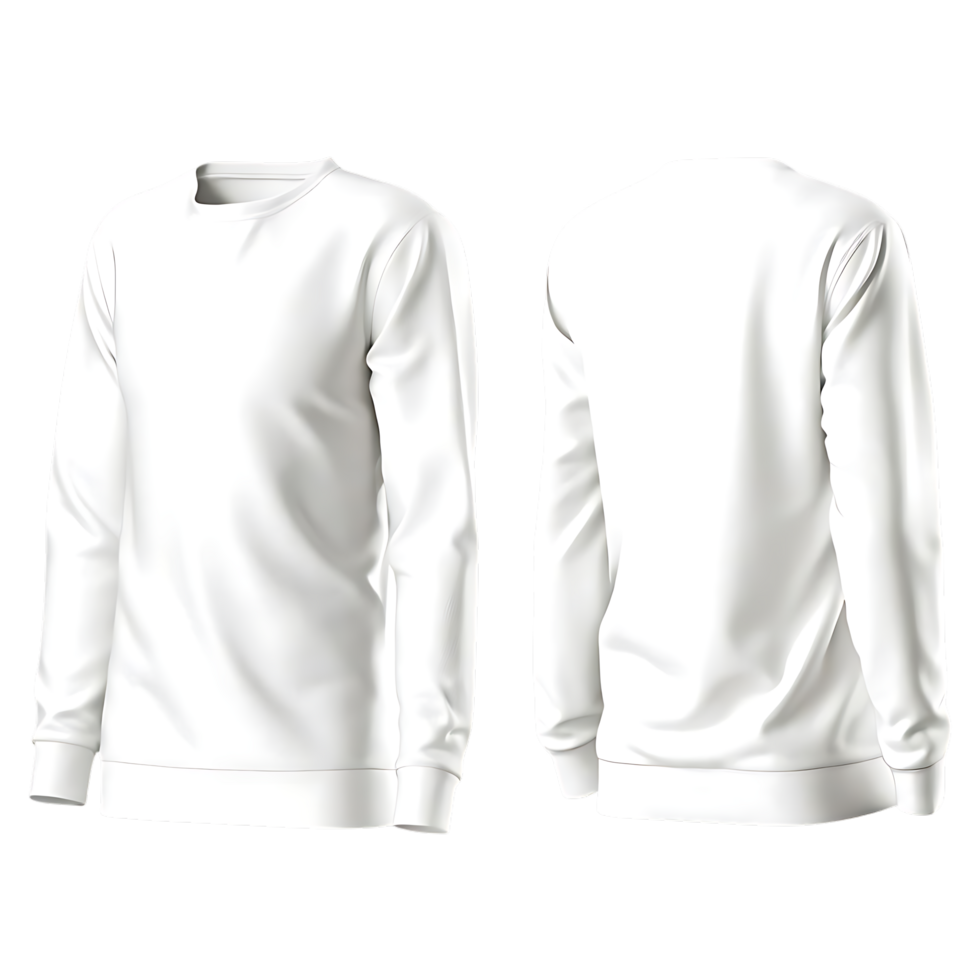 White Crew Neck Sweatshirt Mockup Front and Back png
