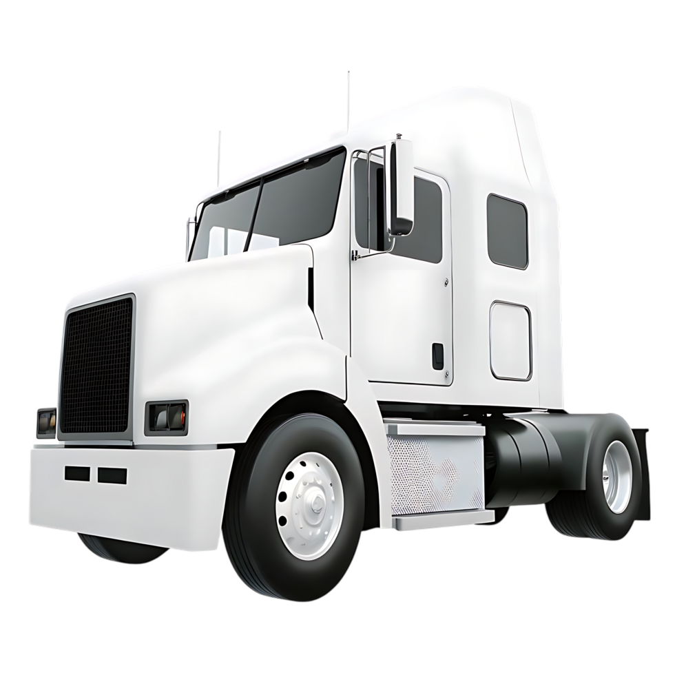 White Semi Truck Cab Isolated on transparent Background png