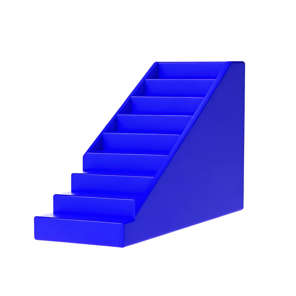 Abstract Blue Staircase Display Stand 3D Render png
