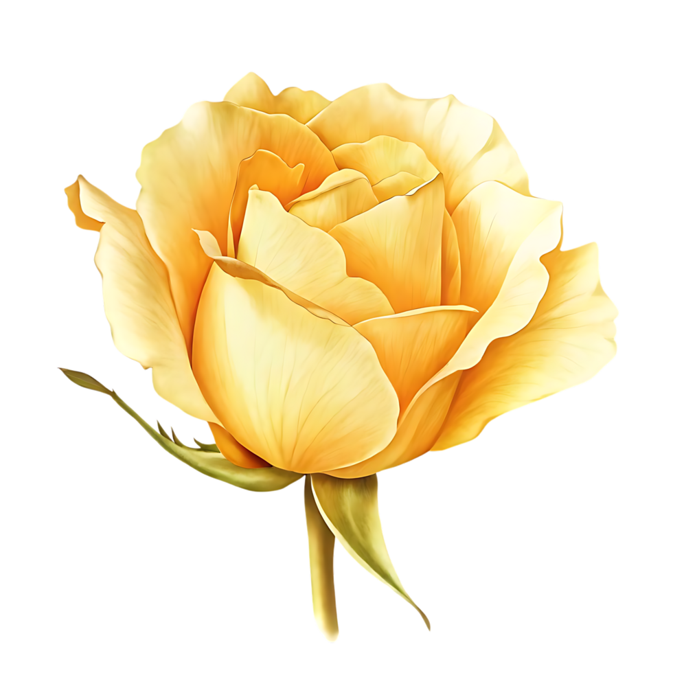 Pale Yellow Rose Blossom on transparent Background png