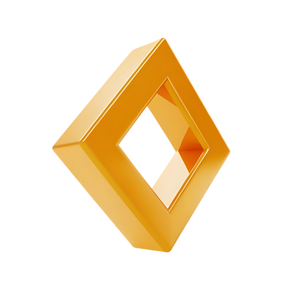 Abstract Gold Square Frame 3D Render Illustration png