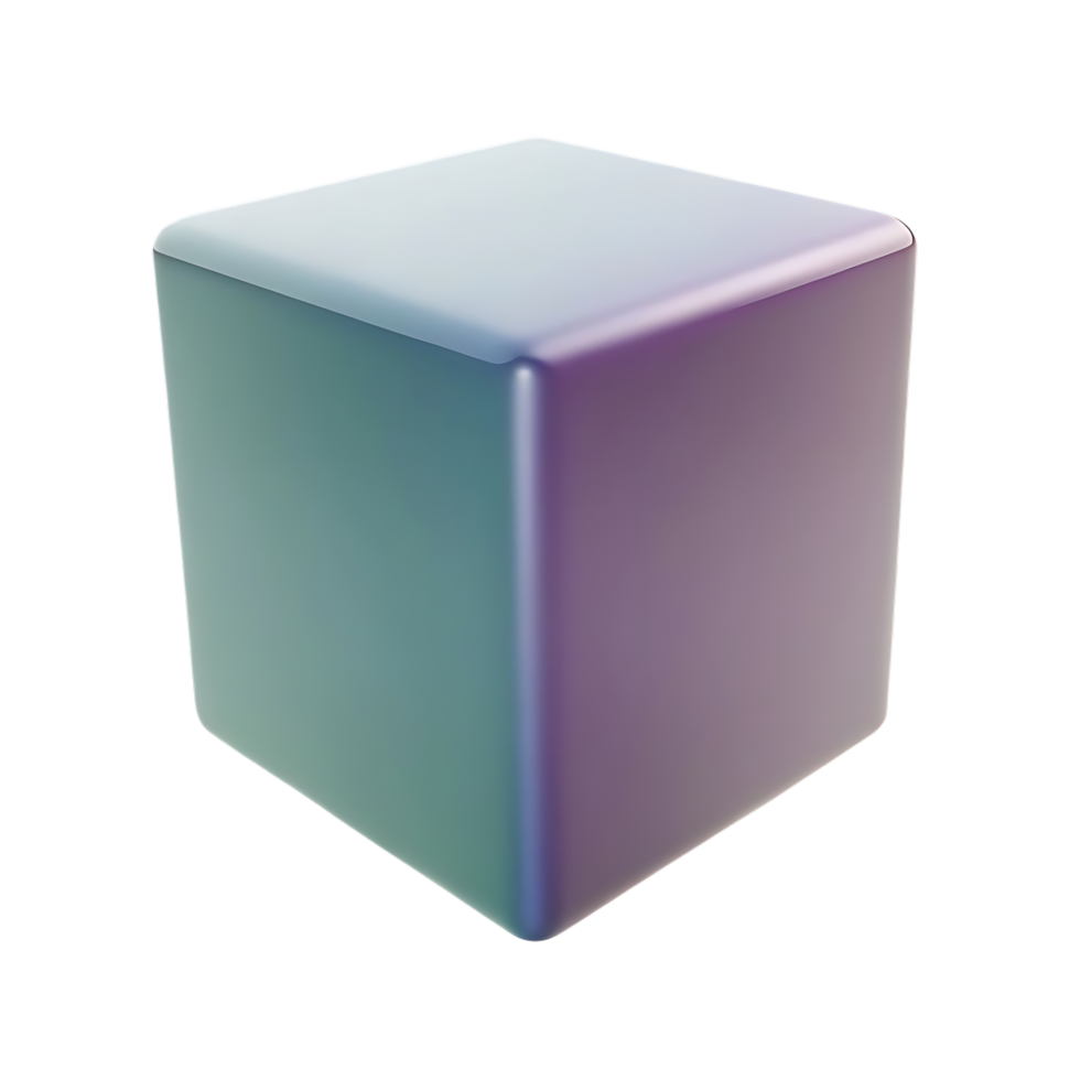 Gradient Cube Abstract 3D Background Design png