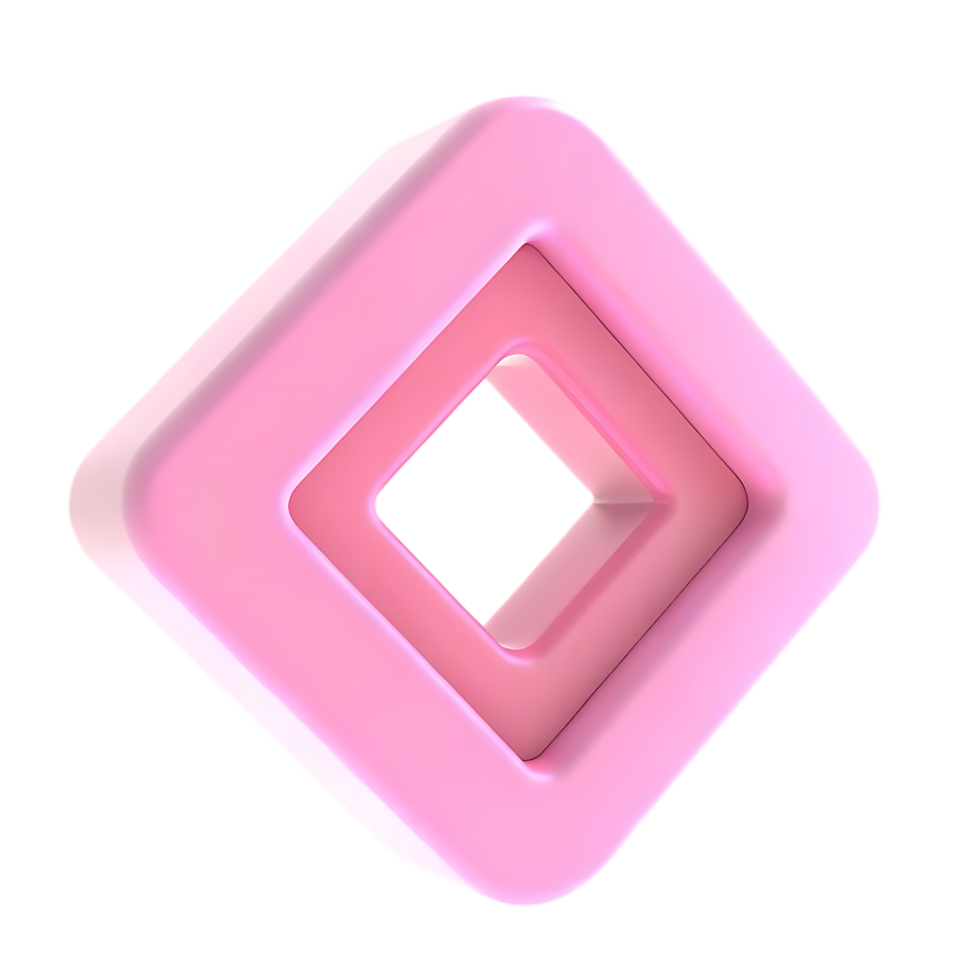Pink Square Frame Geometric Shape 3D Illustration png