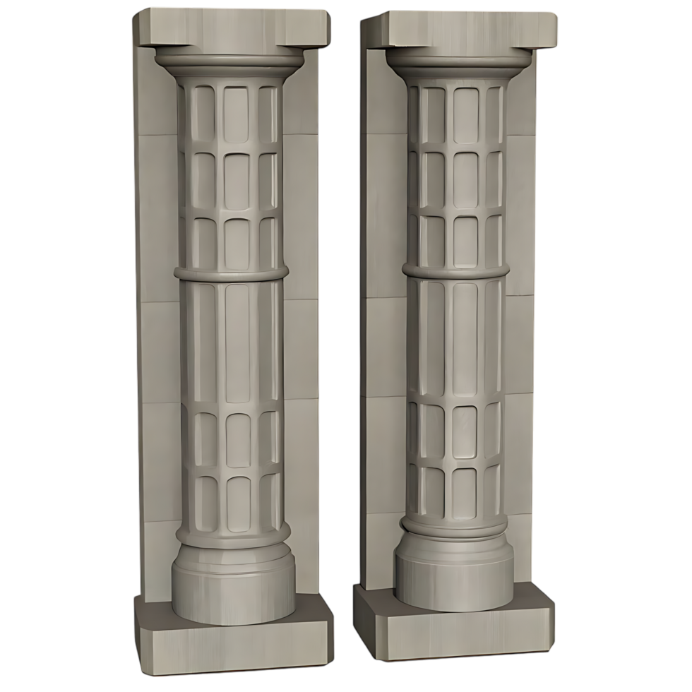 Classic Stone Columns Architecture Design Pair png