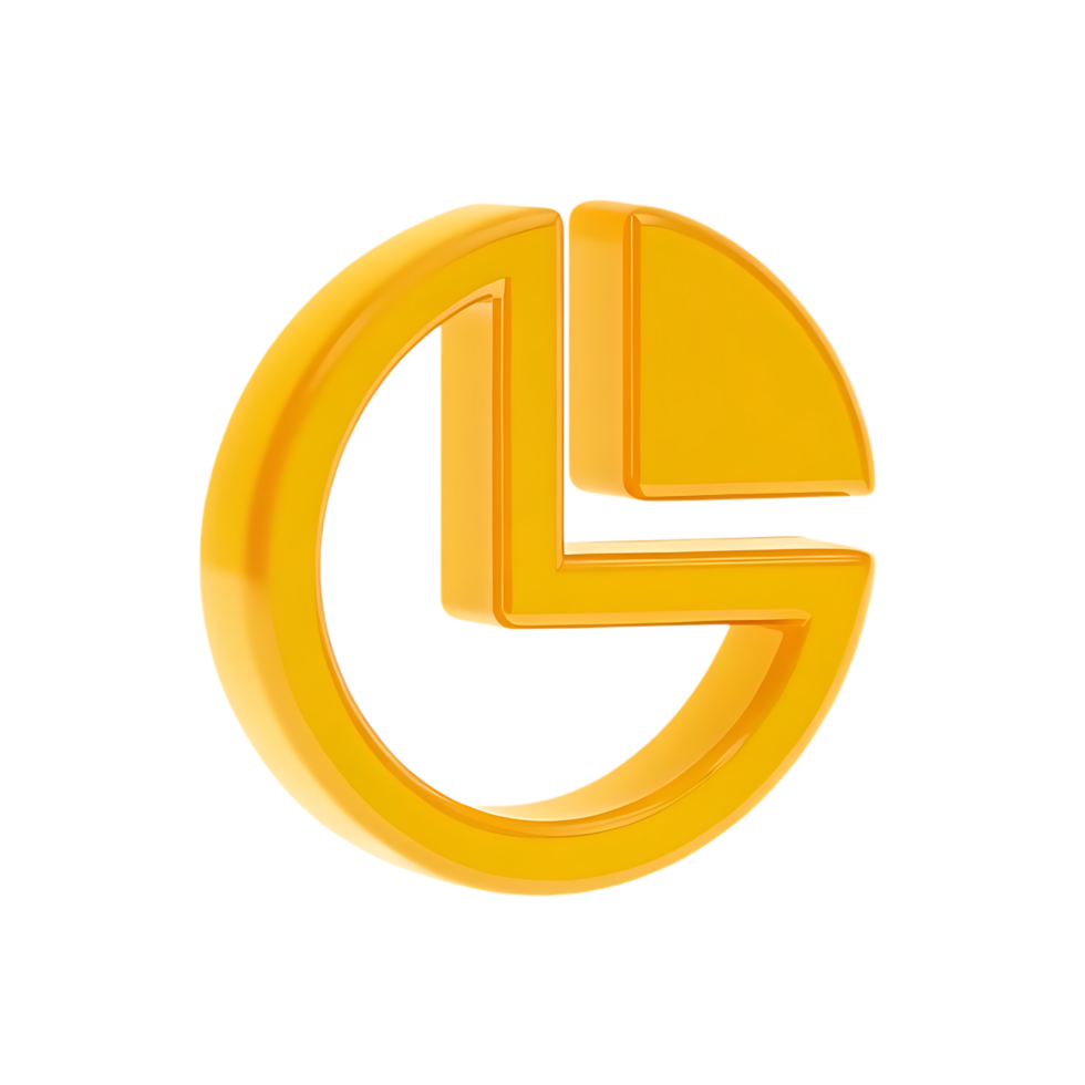 Gold Circular Logo 3D Render Abstract Design png