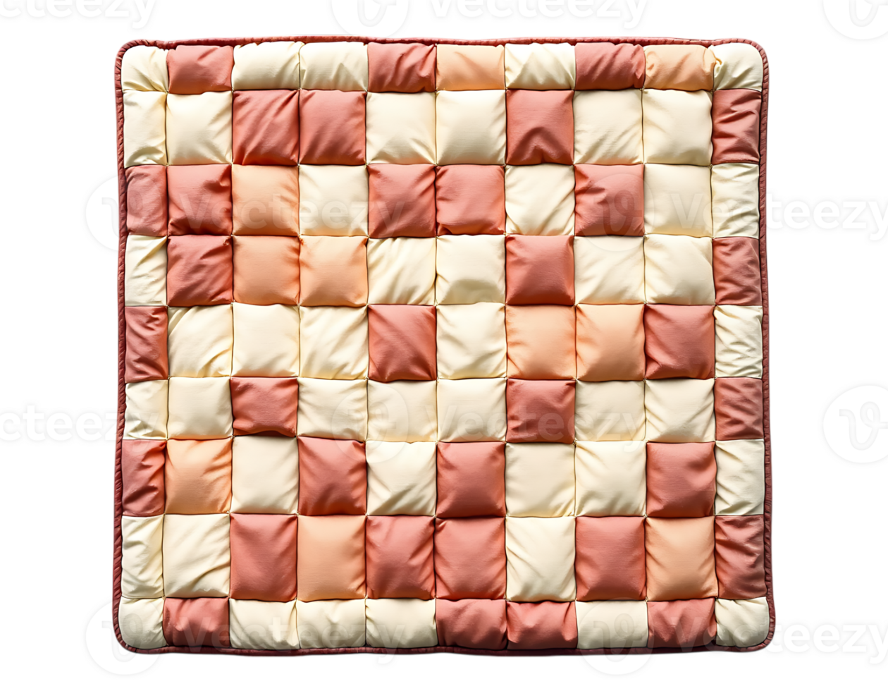 Quilted Patchwork Blanket in Checkerboard Pattern png