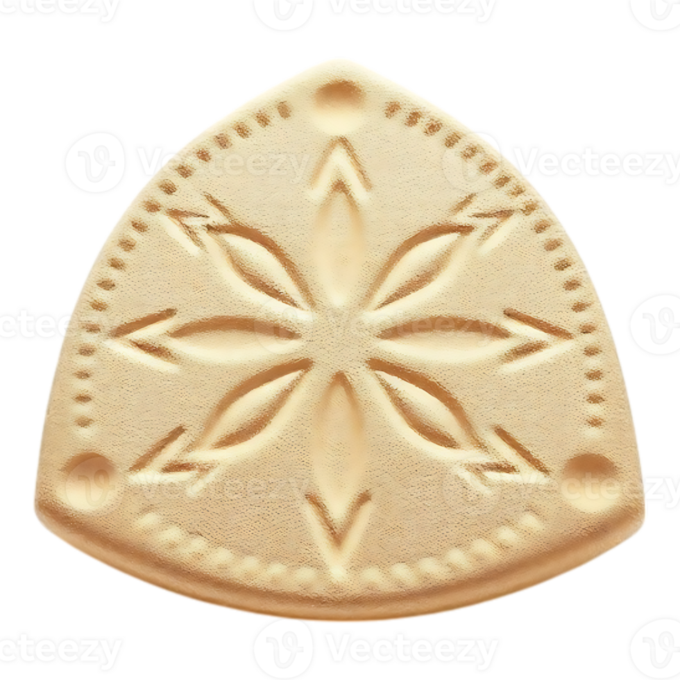 Decorated Cookie in Triangle Shape with Snowflake Design png