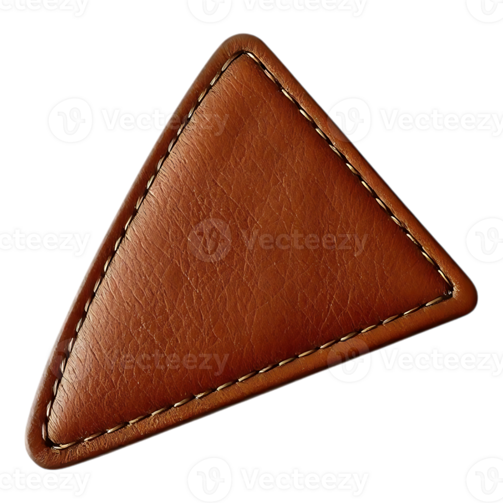 Triangular Leather Patch with Stitched Border png