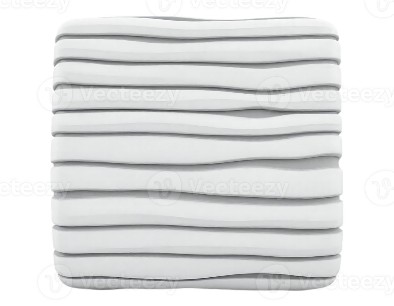3D Layered White Block with Wavy Surface png