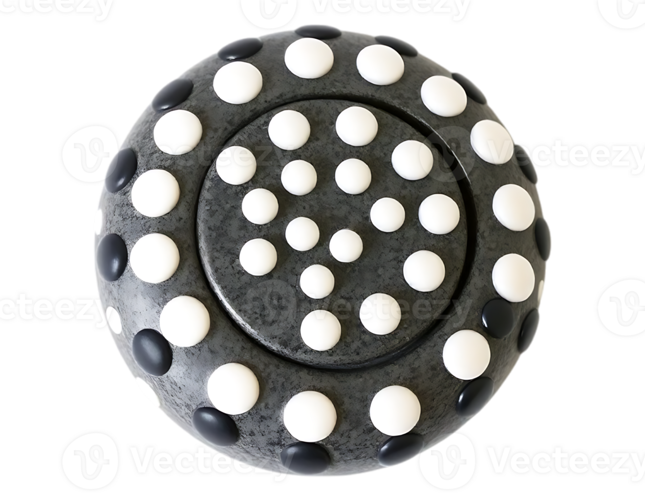 3D Render of a Spherical Object with Dot Pattern png
