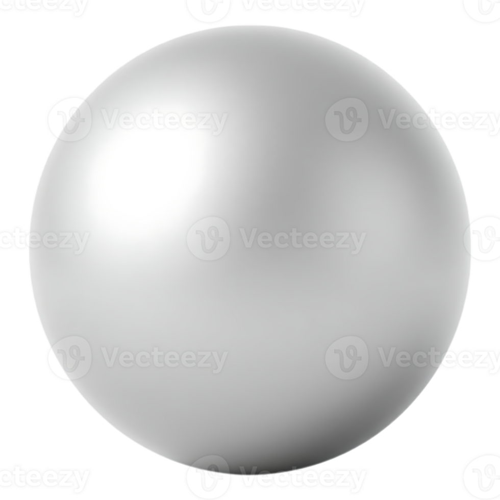 A photorealistic rendering of a shiny silver sphere against a transparent backdrop. png