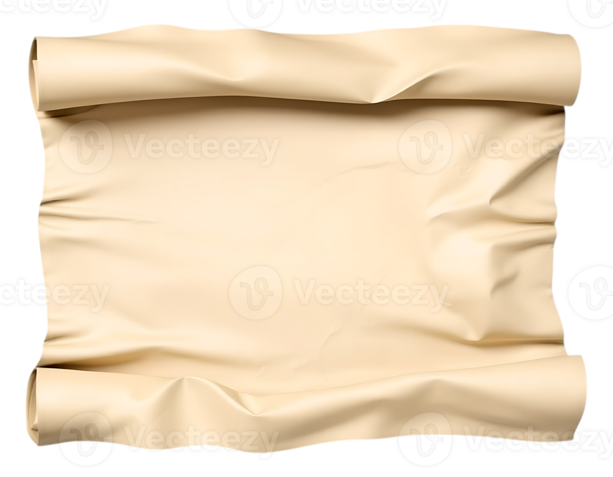 Aged parchment scroll with visible texture, perfect for announcements. png