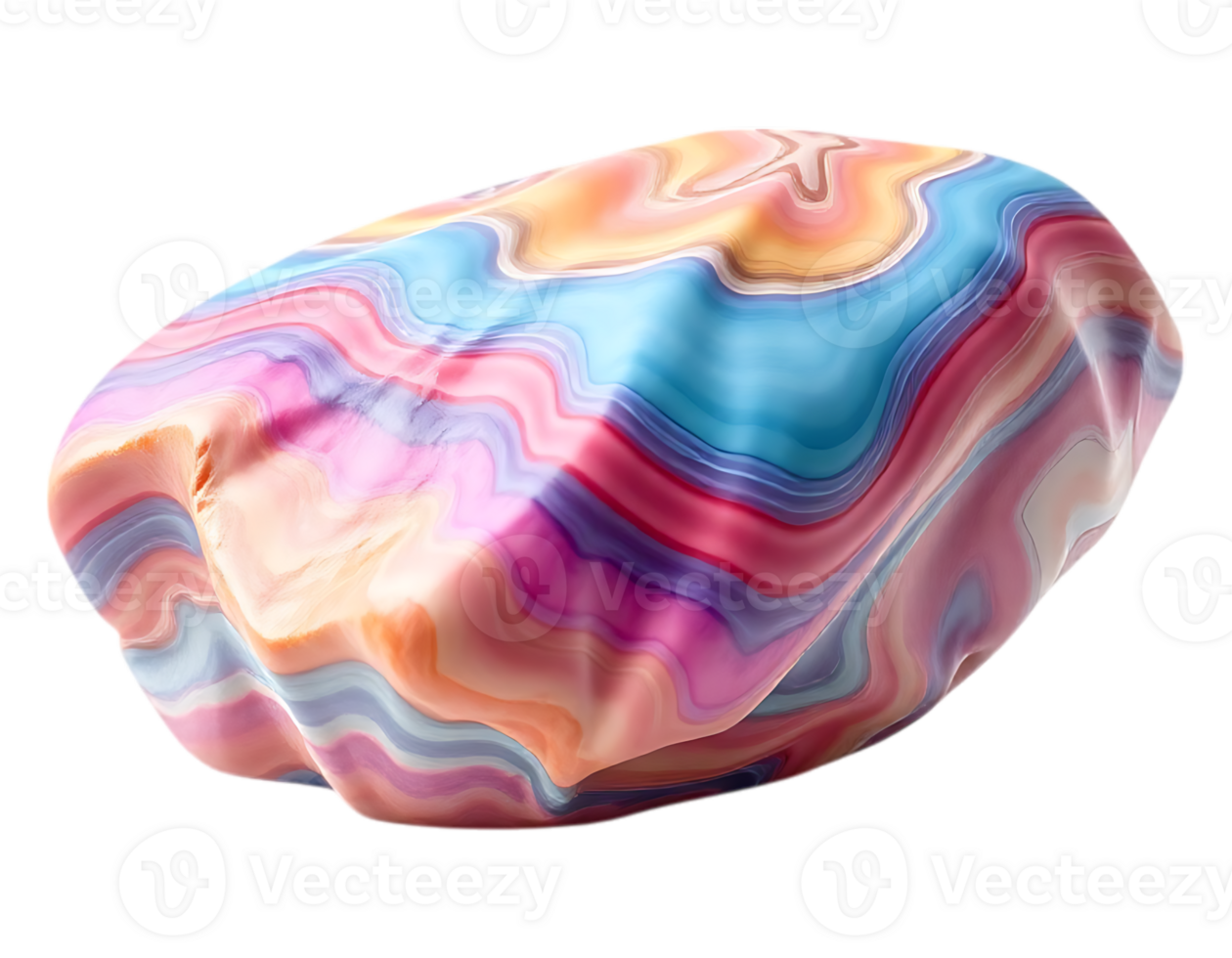Abstract 3D Render of a Colorful Swirling Stone with a Marble Texture png