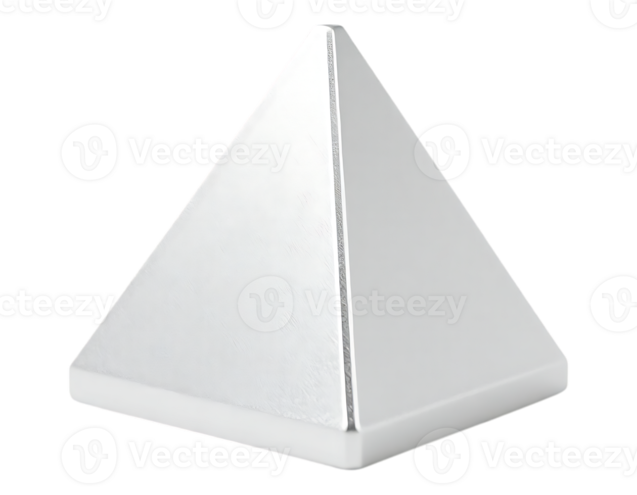3D Render of a Silver Pyramid Object png