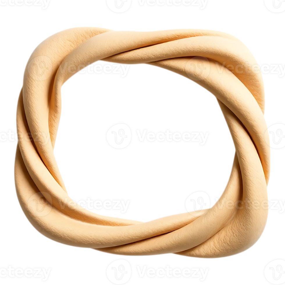 Twisted Doughnut-like Shape with Soft, Beige Texture png