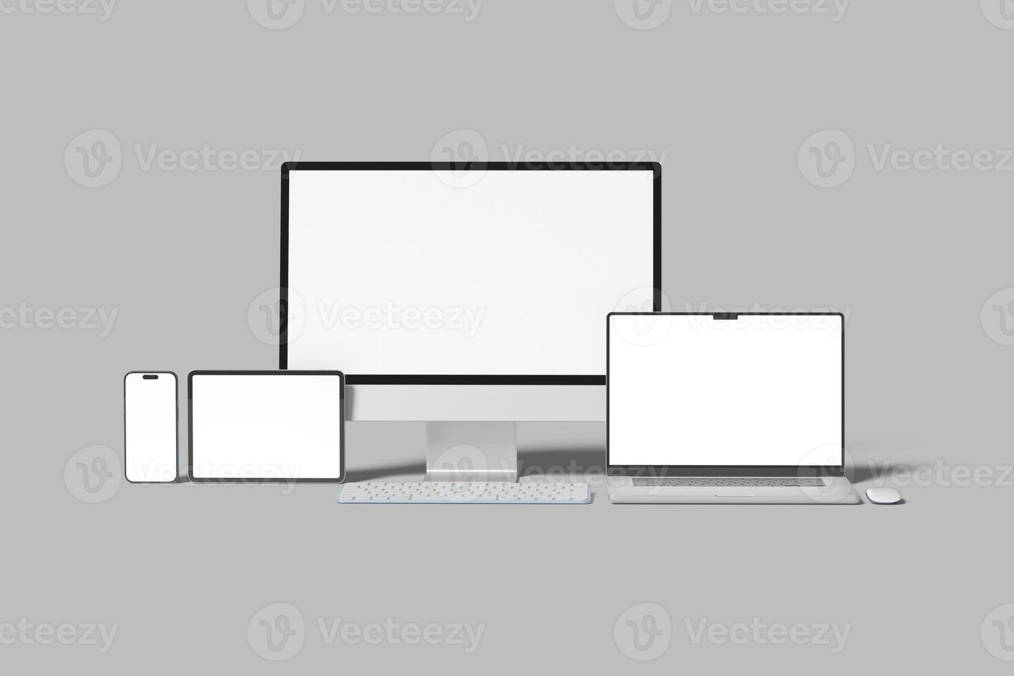 Multidevices responsive website blank mockup photo