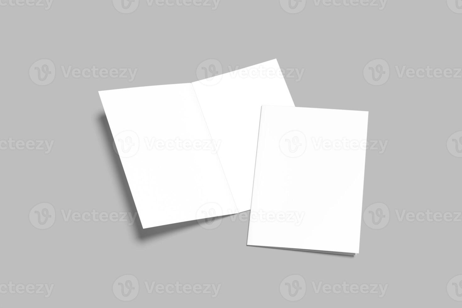 bifold brochure blank mockup photo