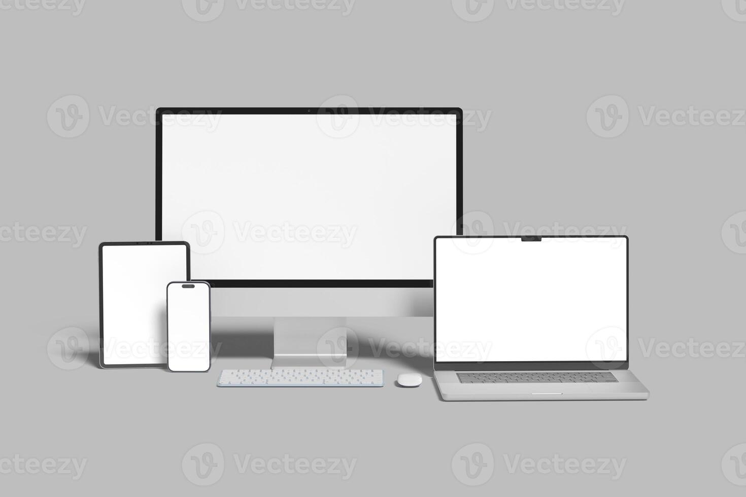 Multi devices responsive website blank mockup photo