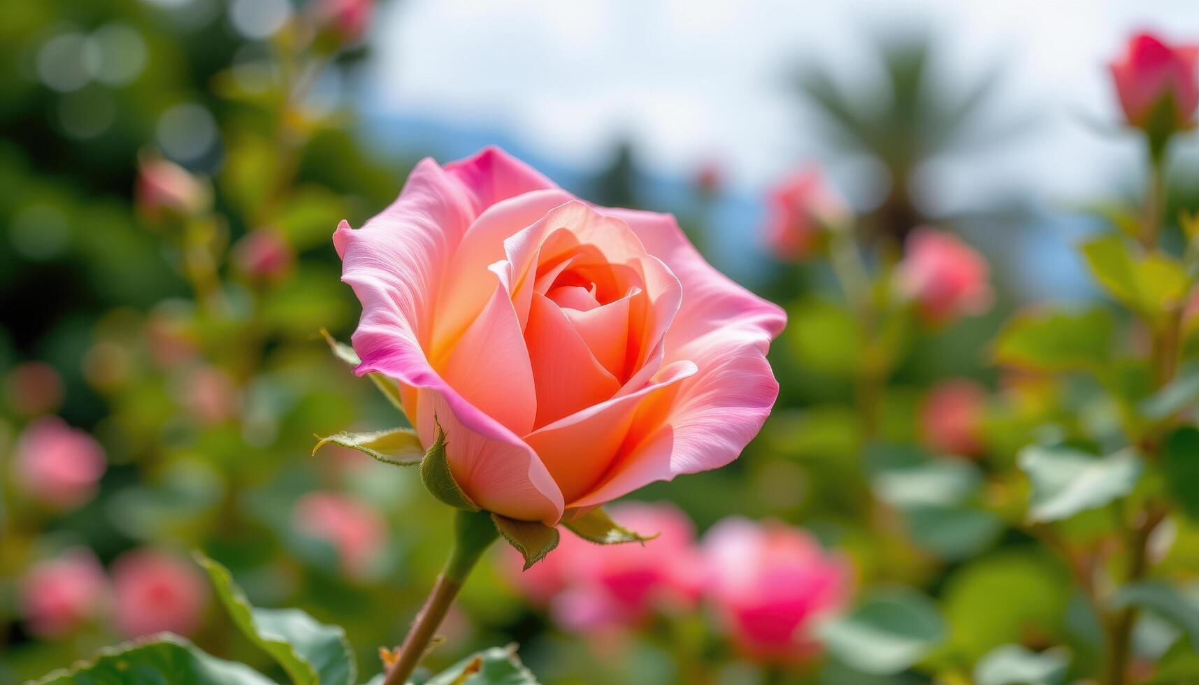 a time lapse style shot of a blooming rosebud mid open. photo