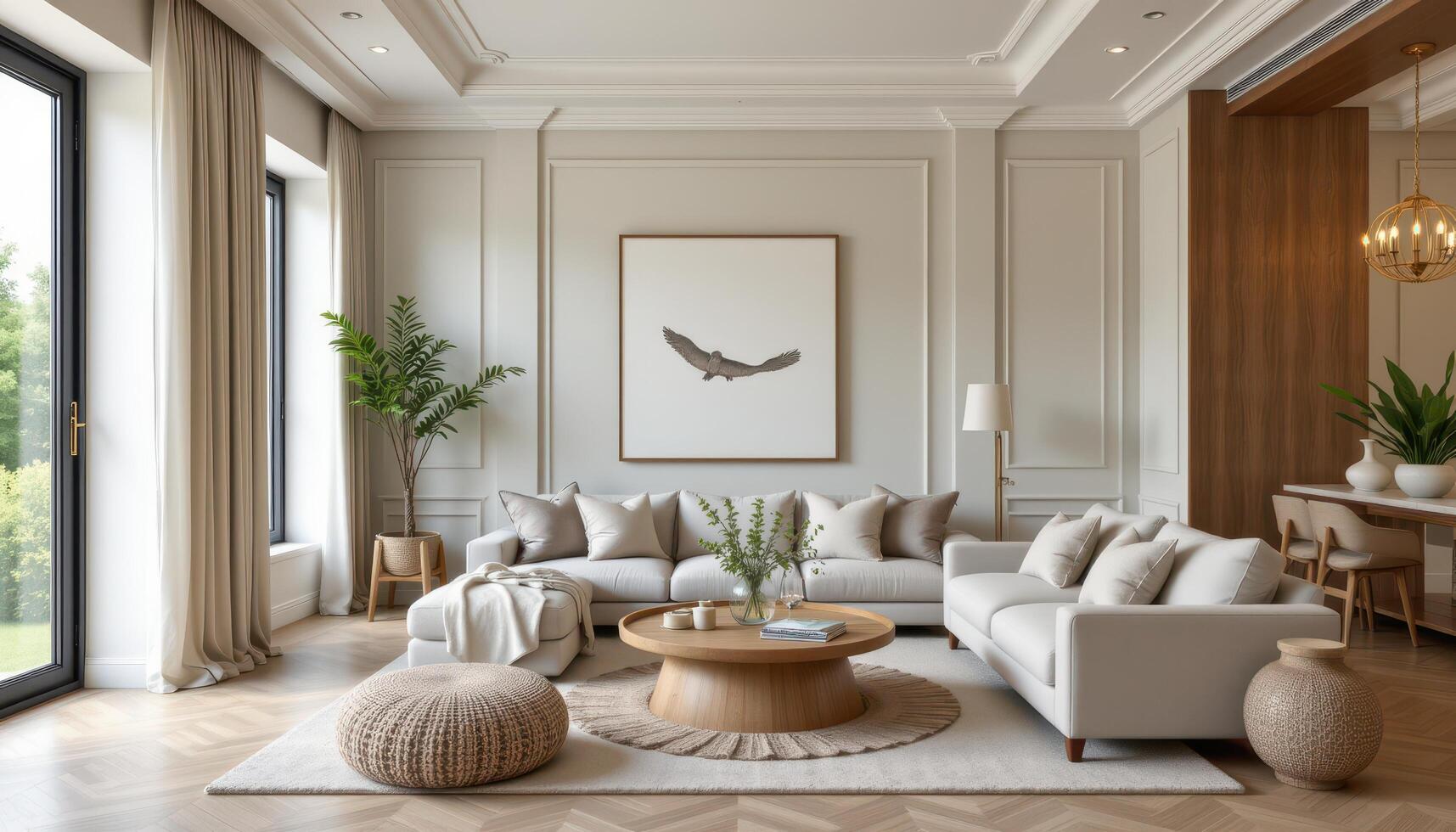 a calming room with layered textures and neutral colors. photo