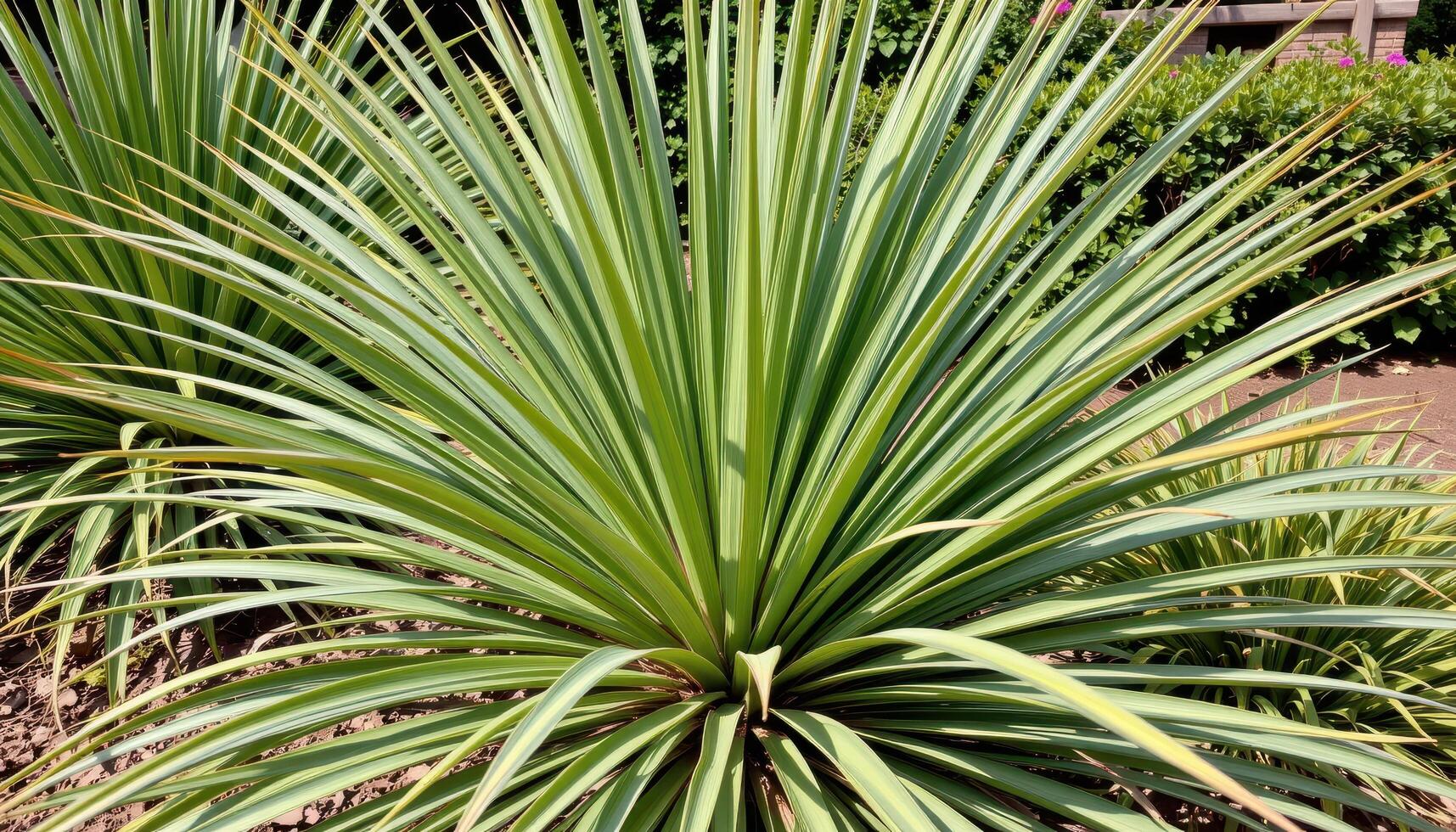 a yucca plant with long spiky leaves. photo