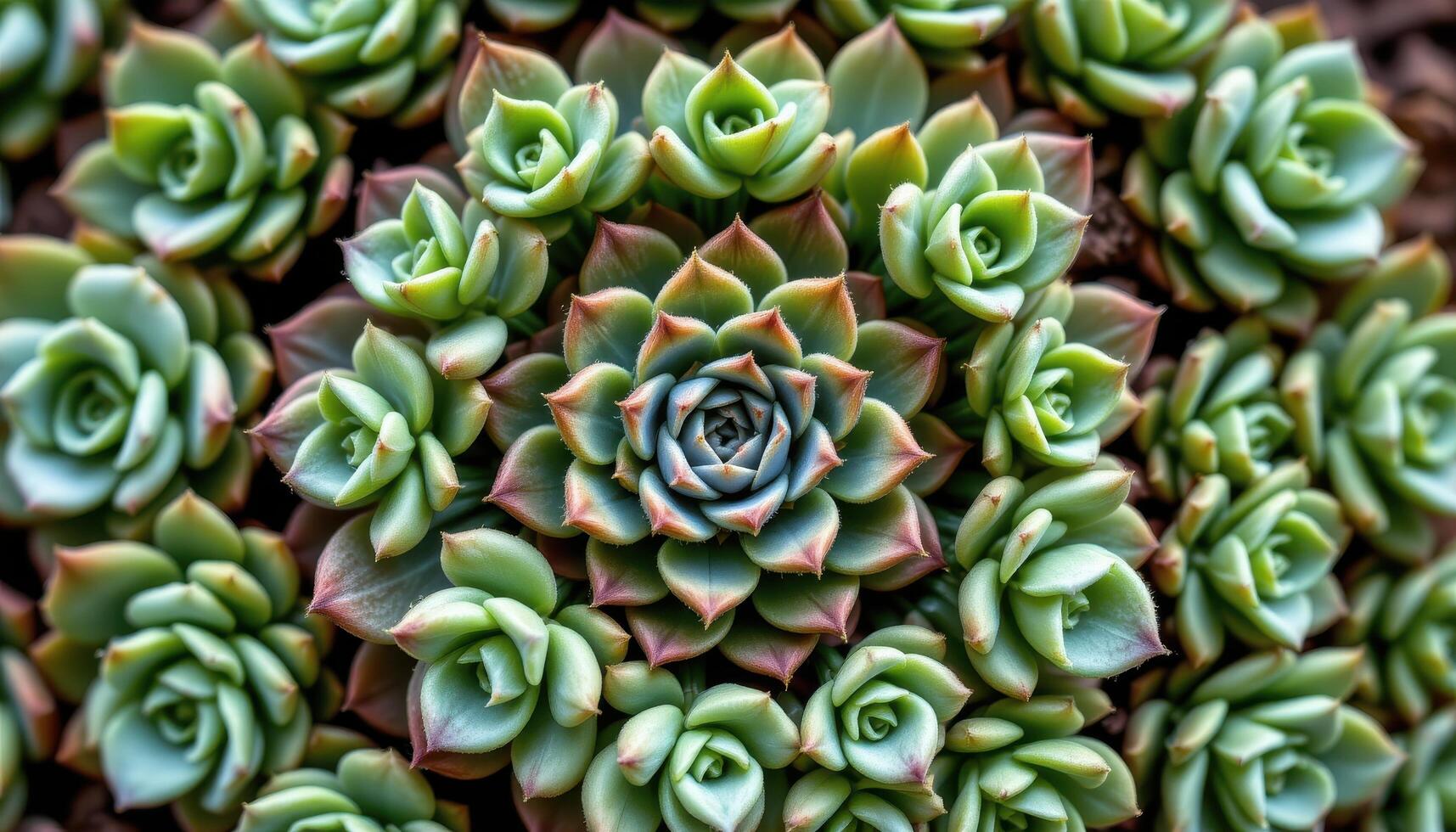 a spiral arrangement of green succulent rosettes. photo