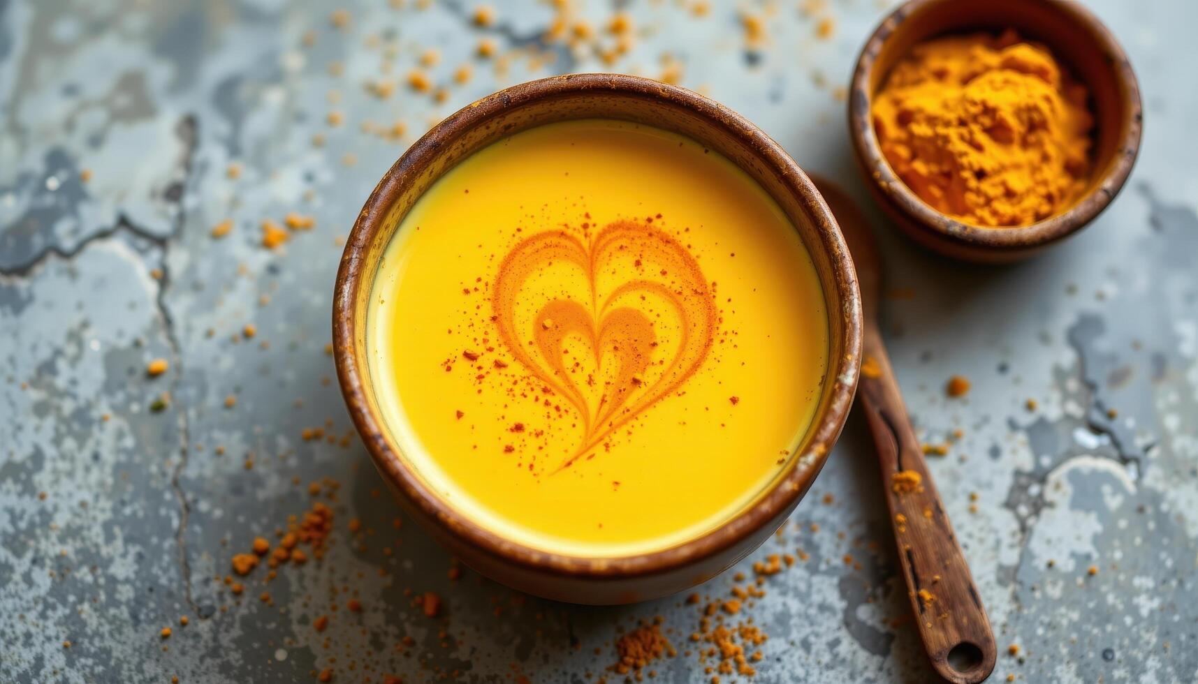a mellow golden milk drink with turmeric. photo