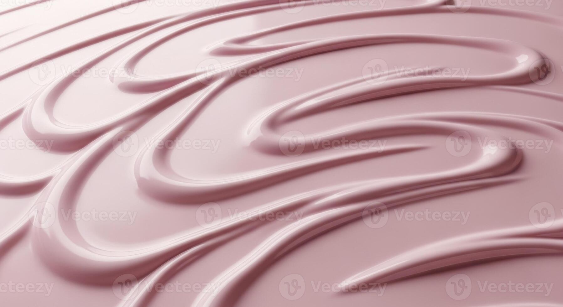Smooth pastel pink creamy texture with wavy patterns, ideal for cosmetic and beauty backgrounds. photo