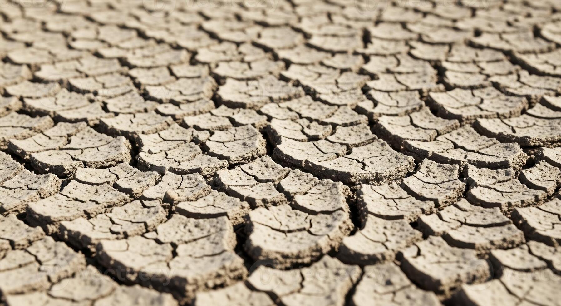 Parched cracked earth showing severe drought and desertification due to climate change photo