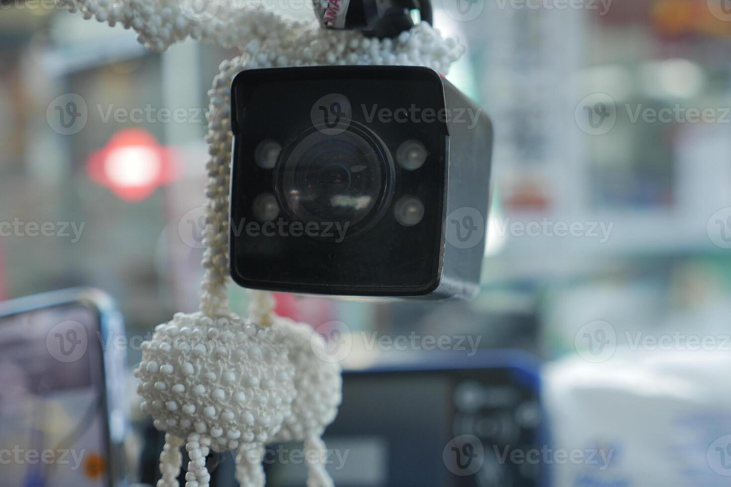 Surveillance camera mounted in a car photo