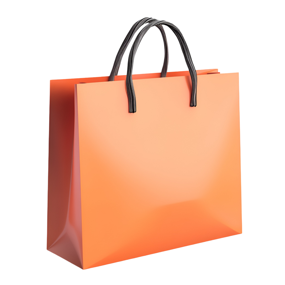 Paper Shopping Bag With Ribbon Handle Transparent Background png