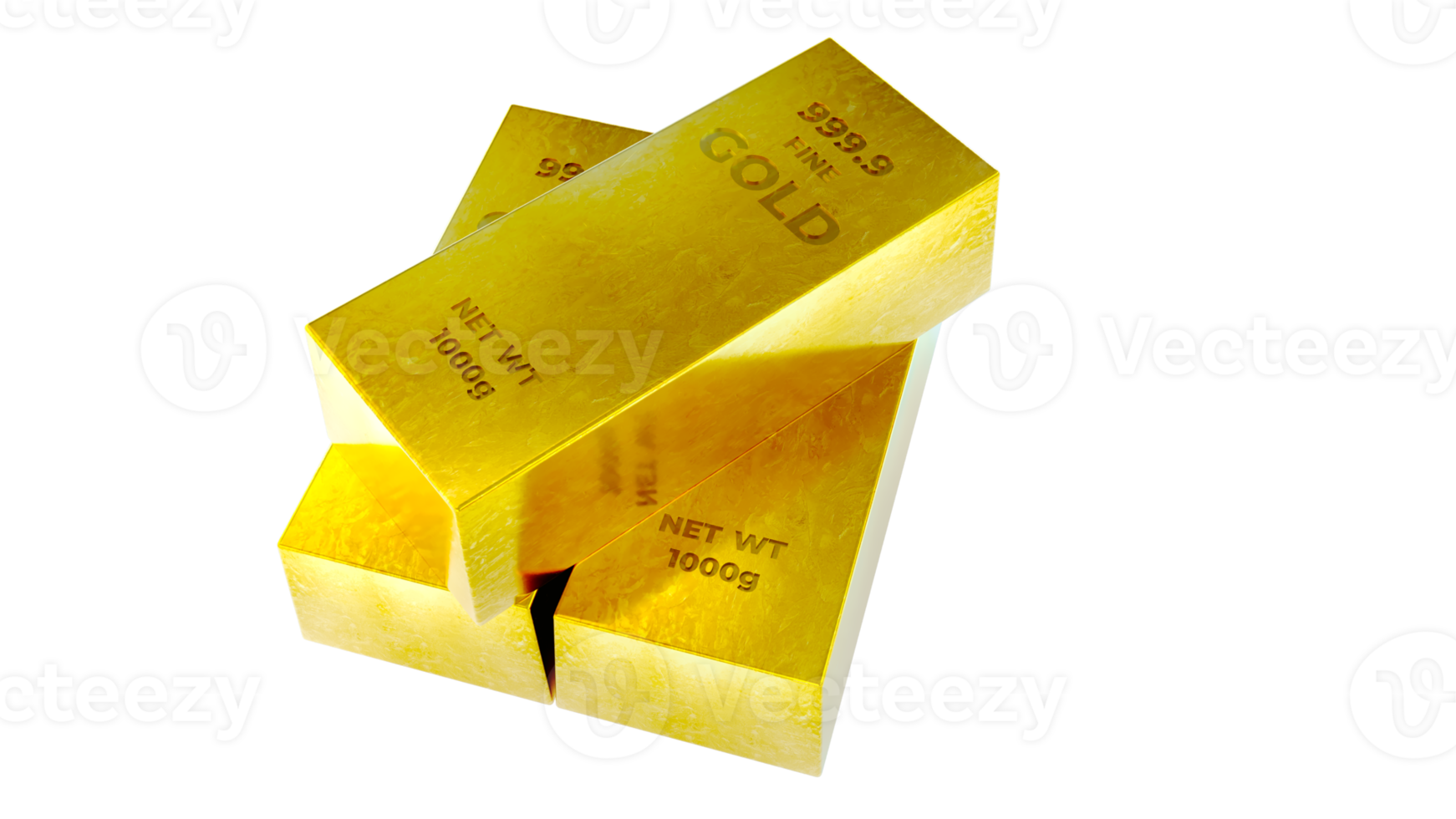 Stack Of Gold Bars isolated on transperent background financial concept png