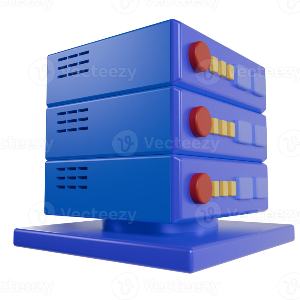3d render of storage server data icon. online storage computing system concept png
