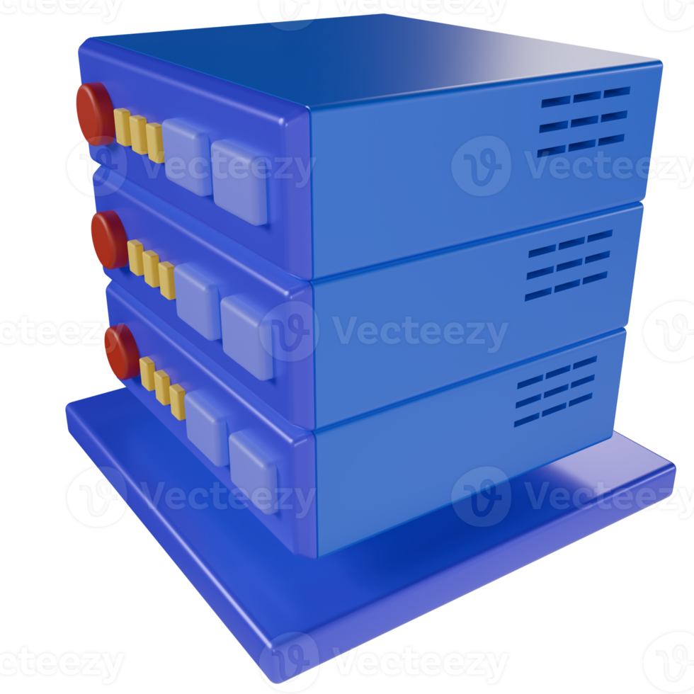 3d render of storage server data icon. online storage computing system png