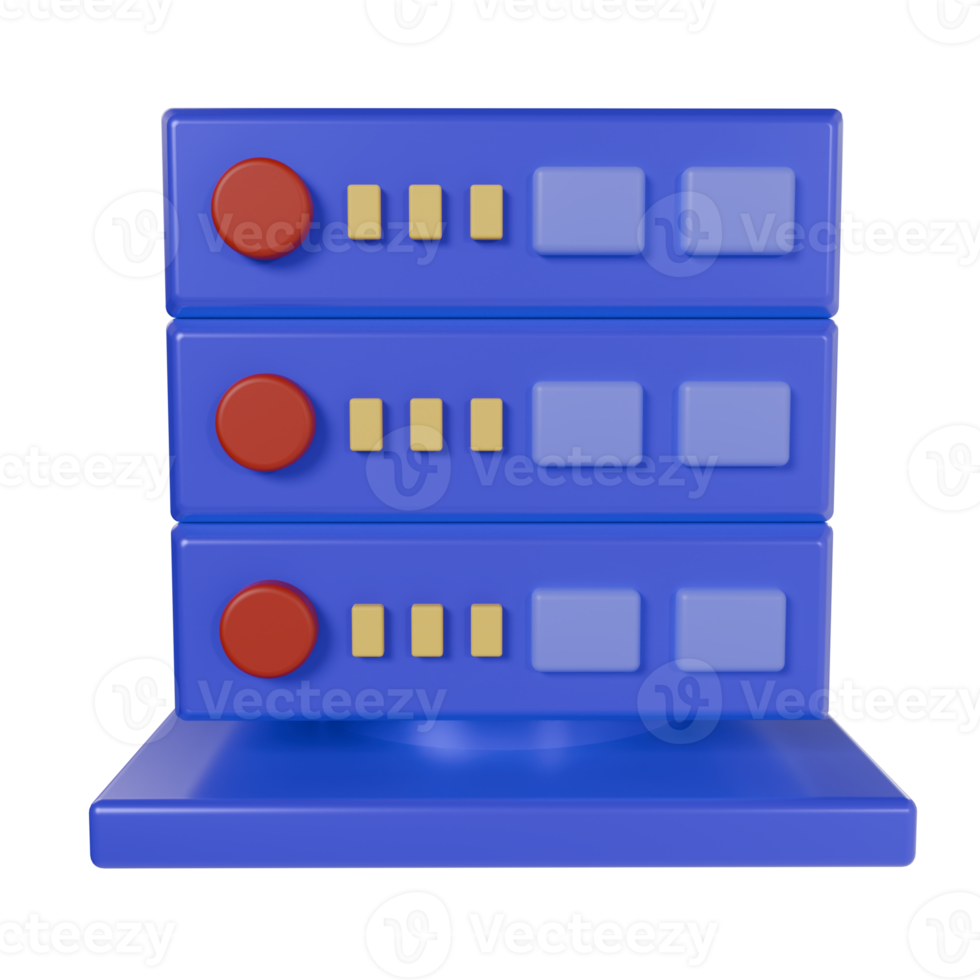 3d render of storage server data icon. online storage computing concept png