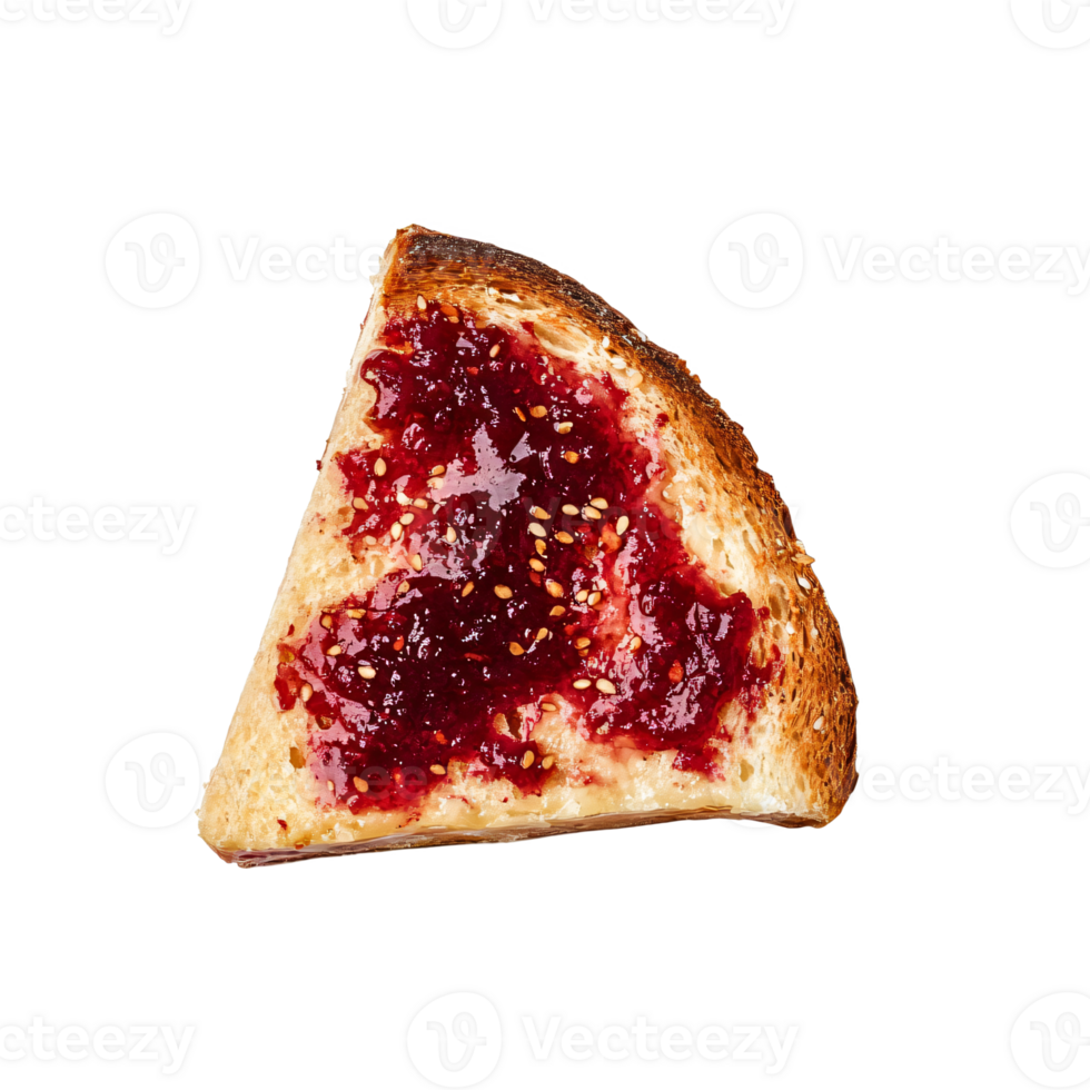 Slice of jam toast ready to serve png
